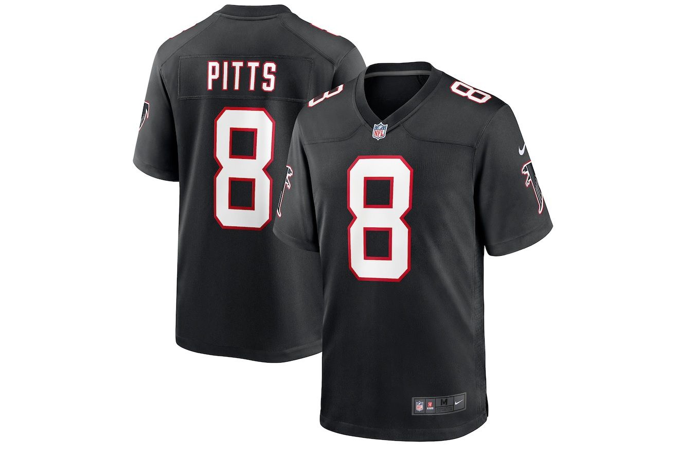 Men Atlanta Falcons #8 Kyle Pitts Nike Black Game NFL Jersey